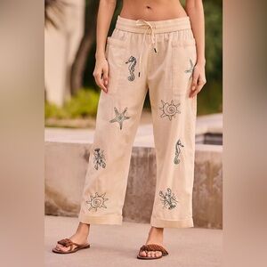 By Anthropologie Sea Life Pants in Cream Size XS
